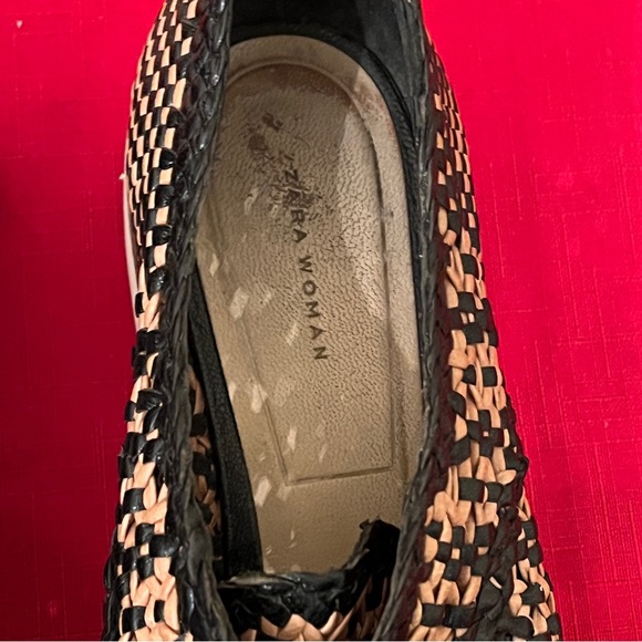 Zara Braided Leather Brown & Black Leather Bluchers Contrasting White Lo… - Picture 3 of 8